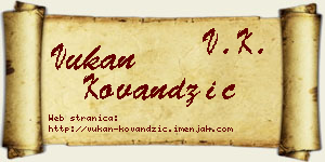 Vukan Kovandžić vizit kartica